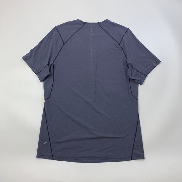 Lululemon Shirt Mens Medium Nautical All Terrain Short Sleeve Reflective Vented - Picture 6 of 10